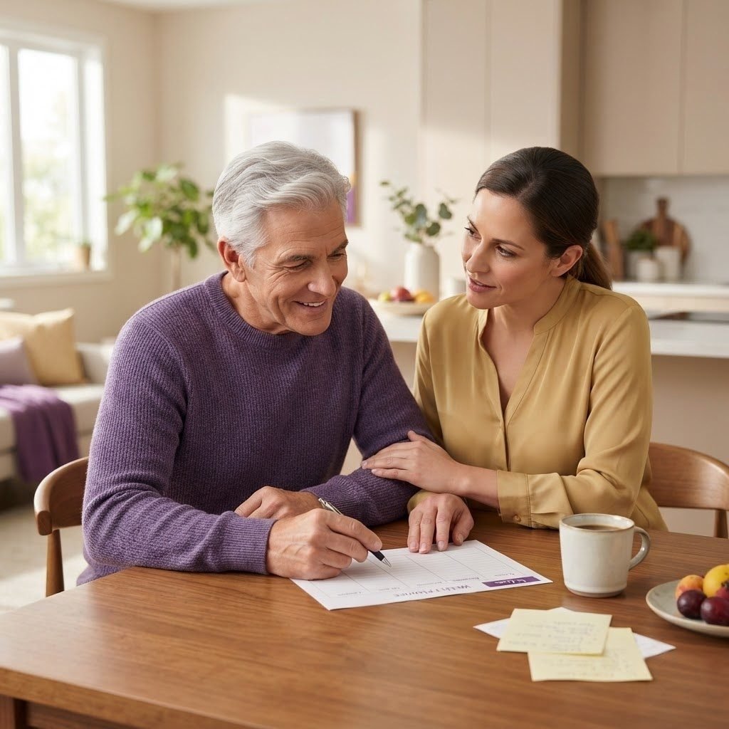 Esthercare Caregiver And Adult Discussing R